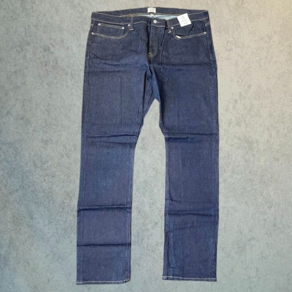 J.Crew 484 Slim Fit Jeans Mens Size 44x34 Blue High Rise Tapered Leg Rigid Denim